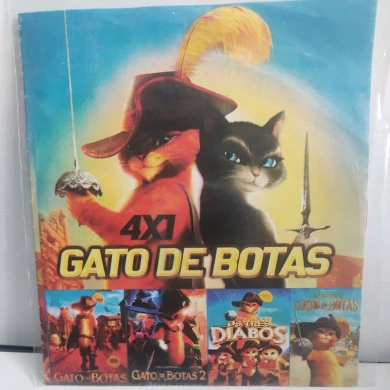 dvd Gato de botas 4x1 novo
