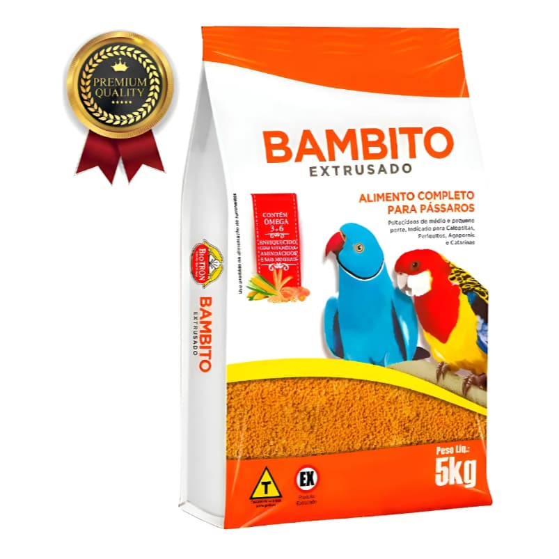 Ração Bambito Extrusado Biotron 5 Kg Original ++ Top