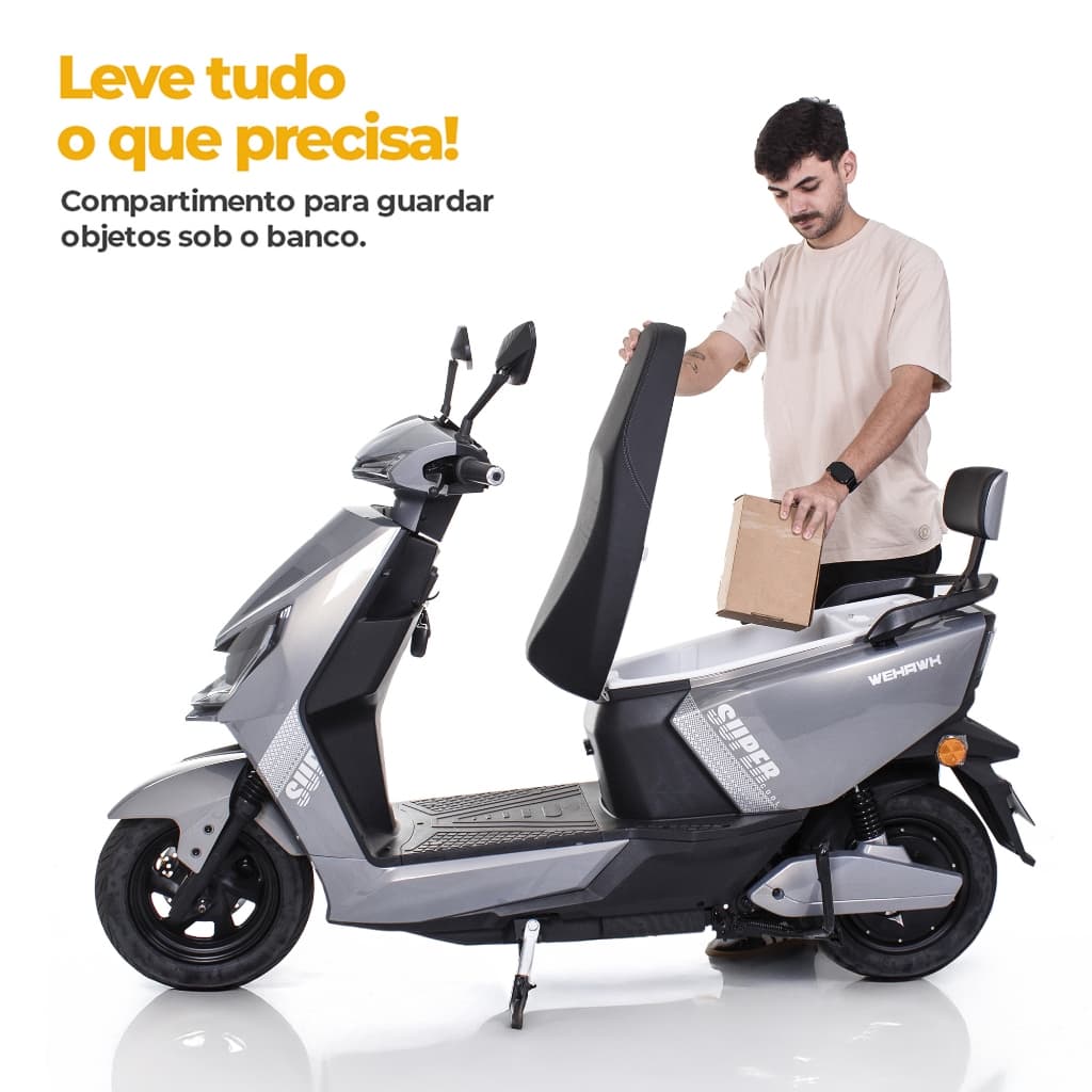 Scooter Moto Elétrica WeHawk Super WX-05 1000W 60V 20Ah Bateria de Chumbo 🇧🇷