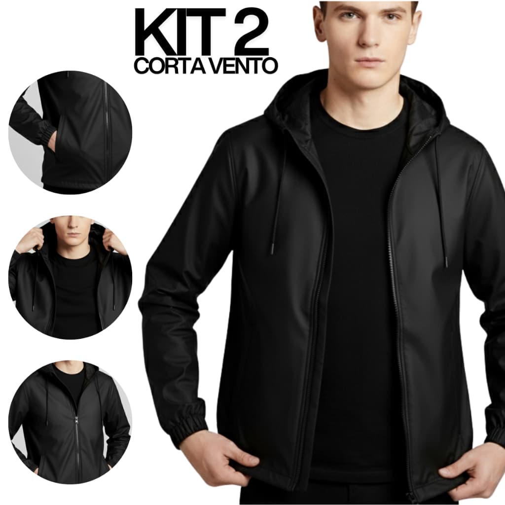 Kit 2 Jaquetas Corta Vento Impermeáveis – Proteção Total com Estilo Casual