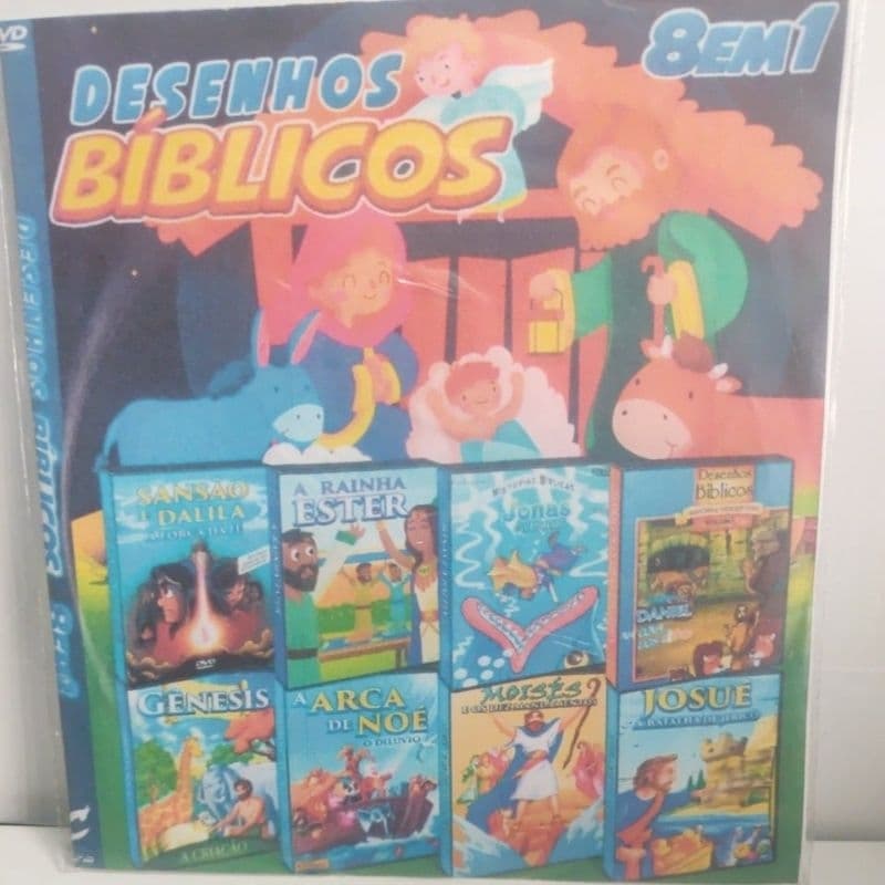 dvd desenhos bíblicos 8x1 novo