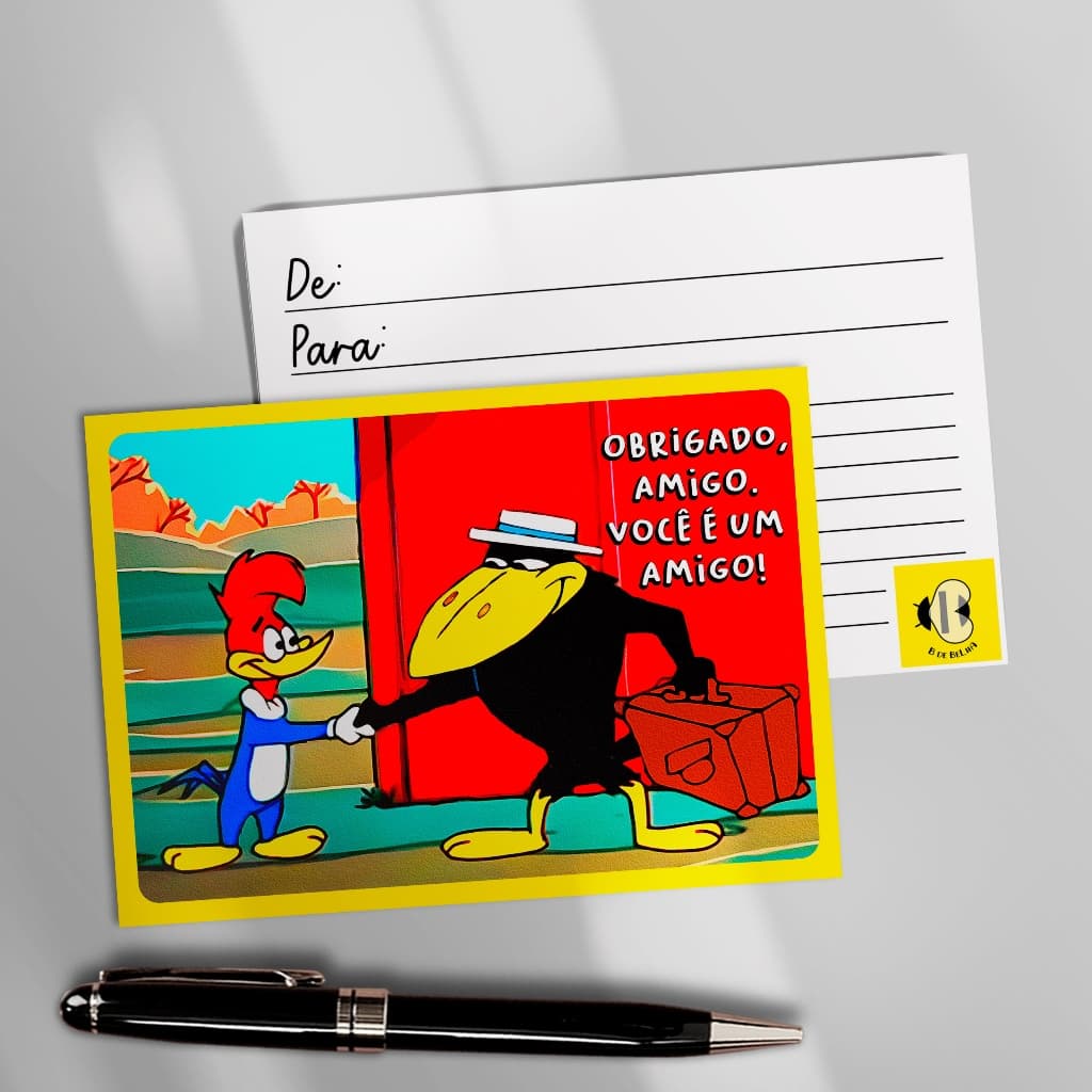 Cartão presente amizade pica pau obrigado amigo você é um amigo