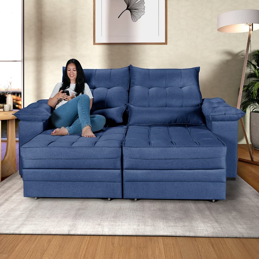 Sofá Retrátil e Reclinevel Cancun 2,10 em Linho