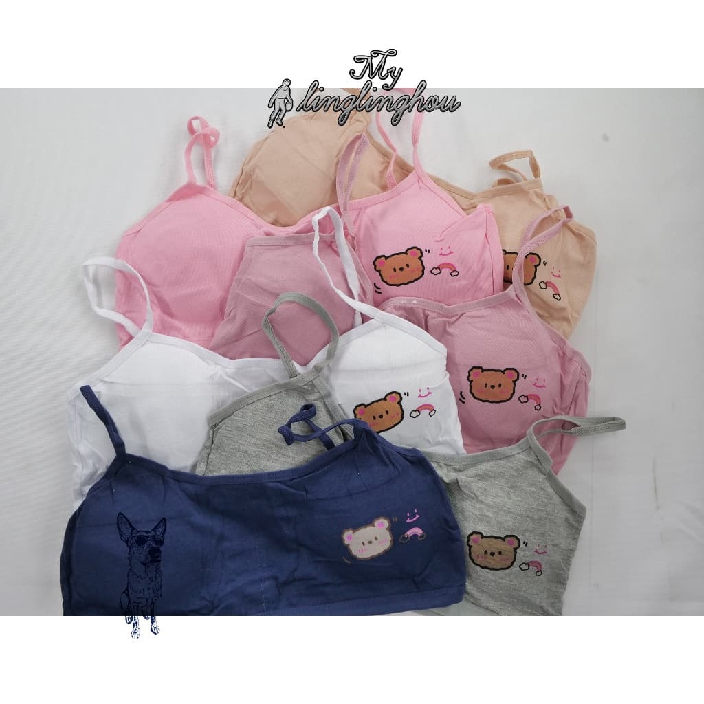 1 ao 6 Top sutiã crianca infantil com Bojo Removível Alça fina confortável /1176