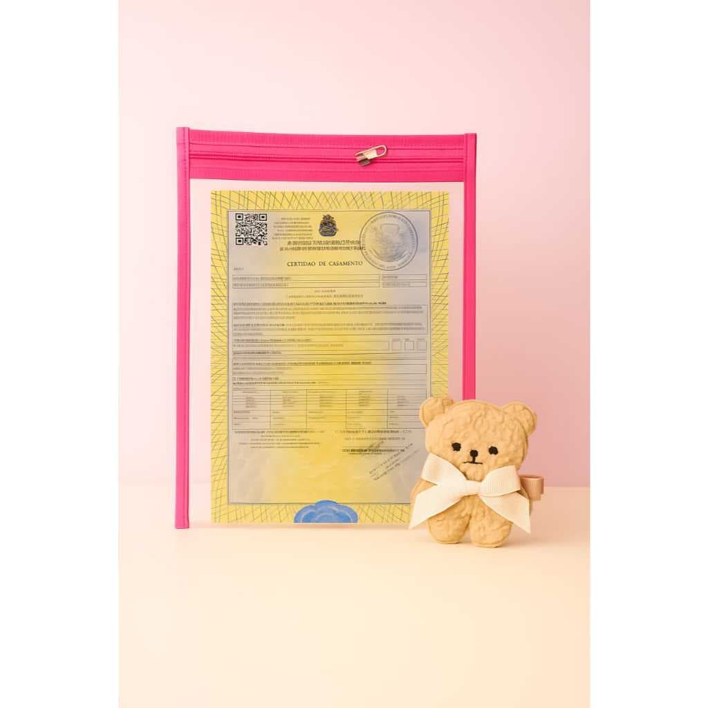 Porta Certidão de Nascimento Infantil e Adulto - pasta para documentos do bebê