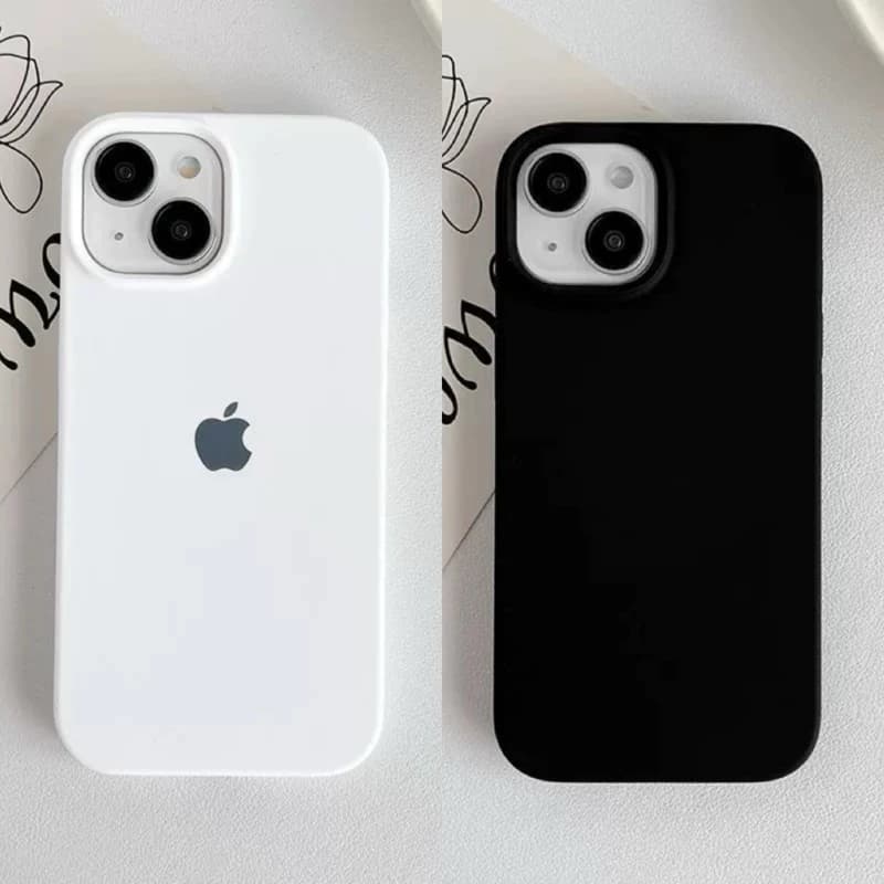 Capinha iPhone PRETO BRANCO 11 12 13 14 15 16 Pro Max XR Silicone Aveludada Capa iPhone