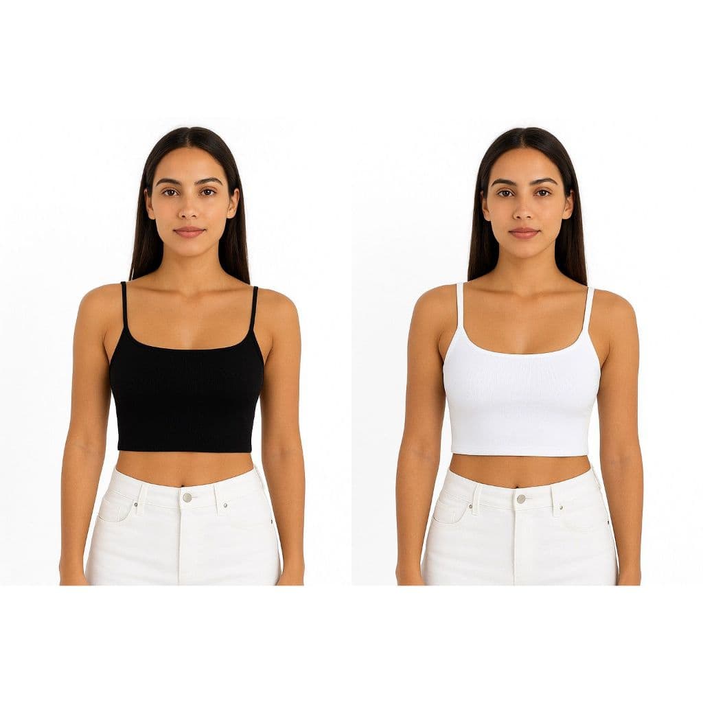 Cropped TOP Feminino Regata Suplex com Alça Fina – Tecido Confortável | Forro Duplo | P, M G e GG