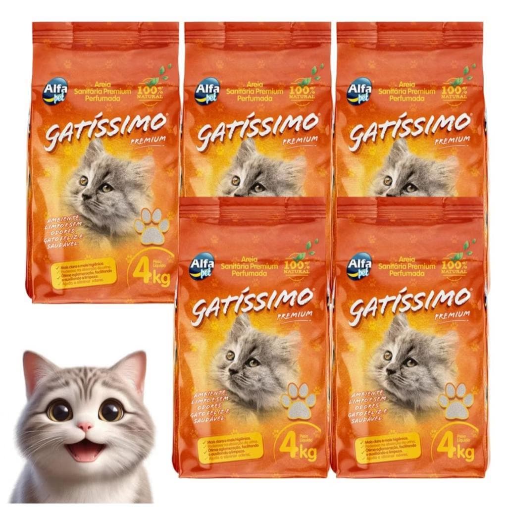 Kit De Areias Para Gatos com 5un 20kg E De 12kg Envio Rapido