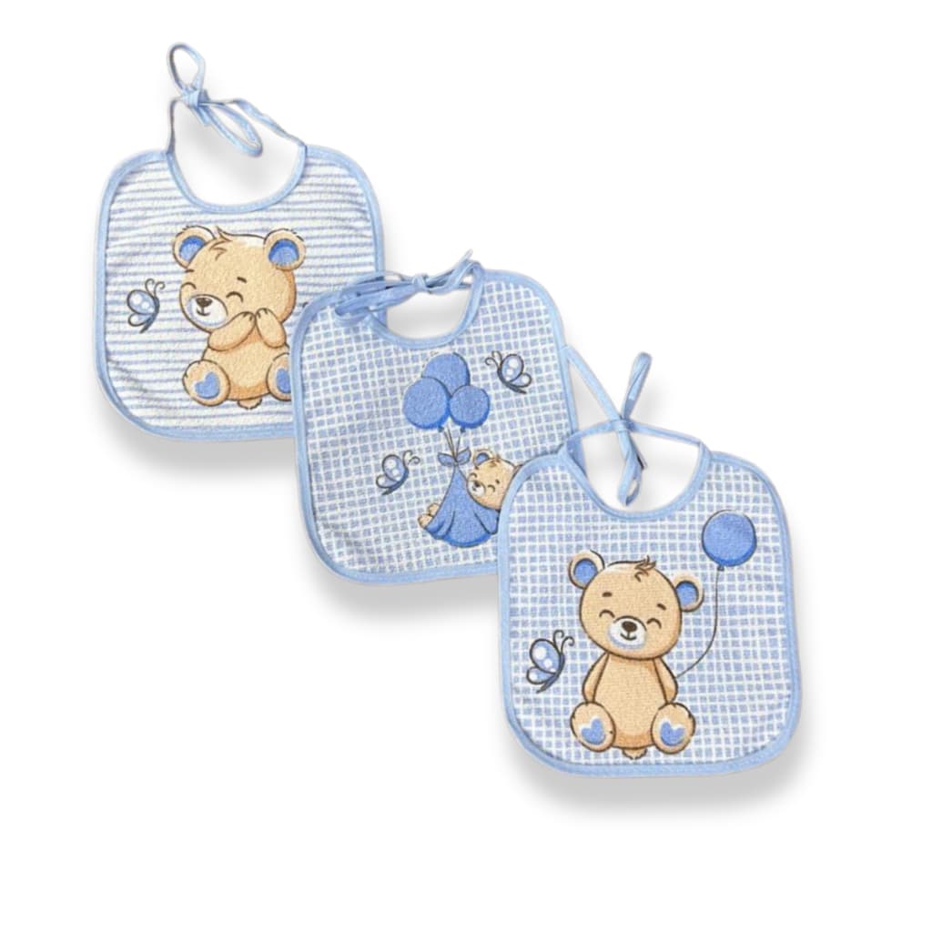 Babador impermeável bebe menino menina 100% algodão kit 3 unidades