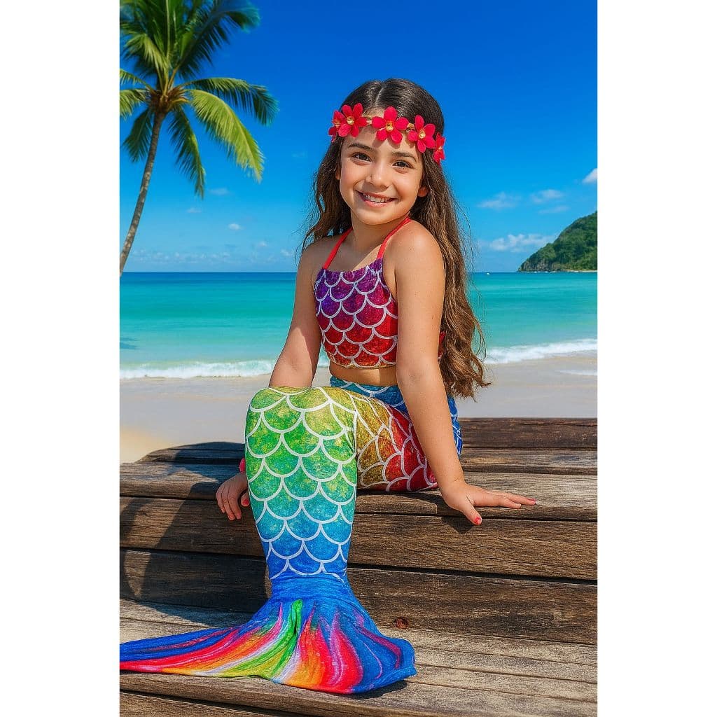 FANTASIA CAUDA DE SEREIA COM NADADEIRA E BIQUINI