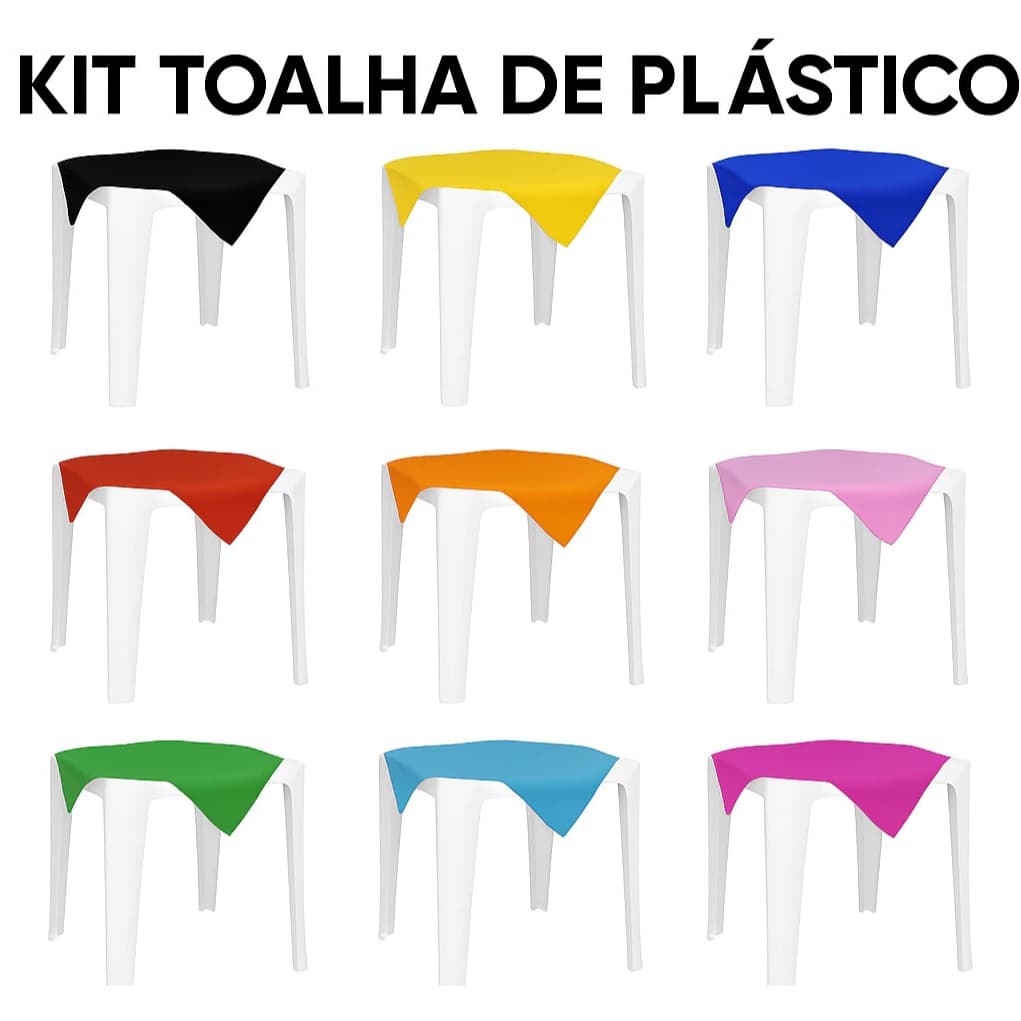 Kit toalhas de Mesa Plástico 70x70 cm Descartável, Kit 10/20/30/50, para Festas, chá Eventos e Casamentos etc.