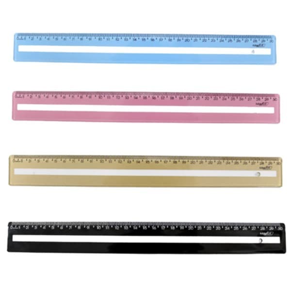 RÉGUA DE POLIESTIRENO 30CM GUIA DE LEITURA MAXCRIL - UNIDADE