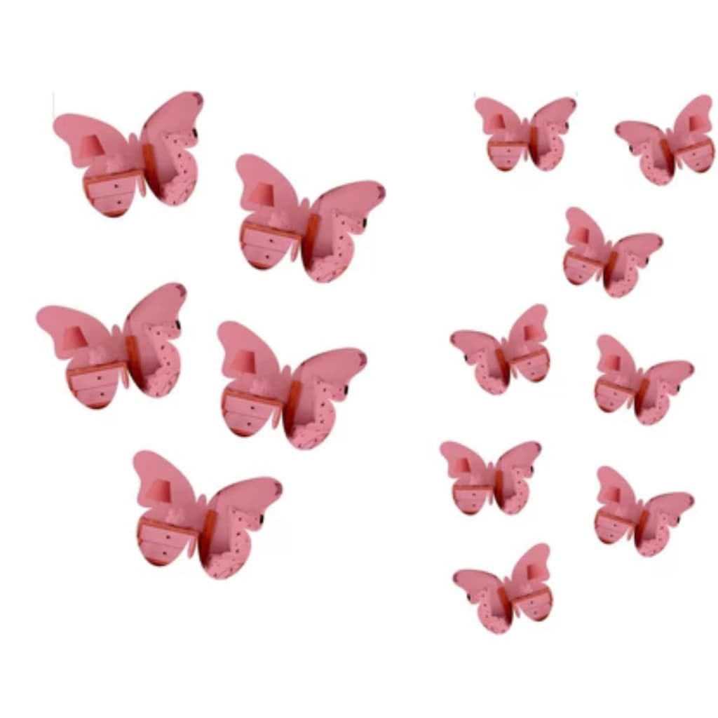 Kit 20 Borboletas Acrílicas Espelhadas – Decoração de Quarto Sala e Festa