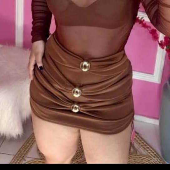 short saia femenino três botões fivela orgânica tecido neoprene tendencia 2025