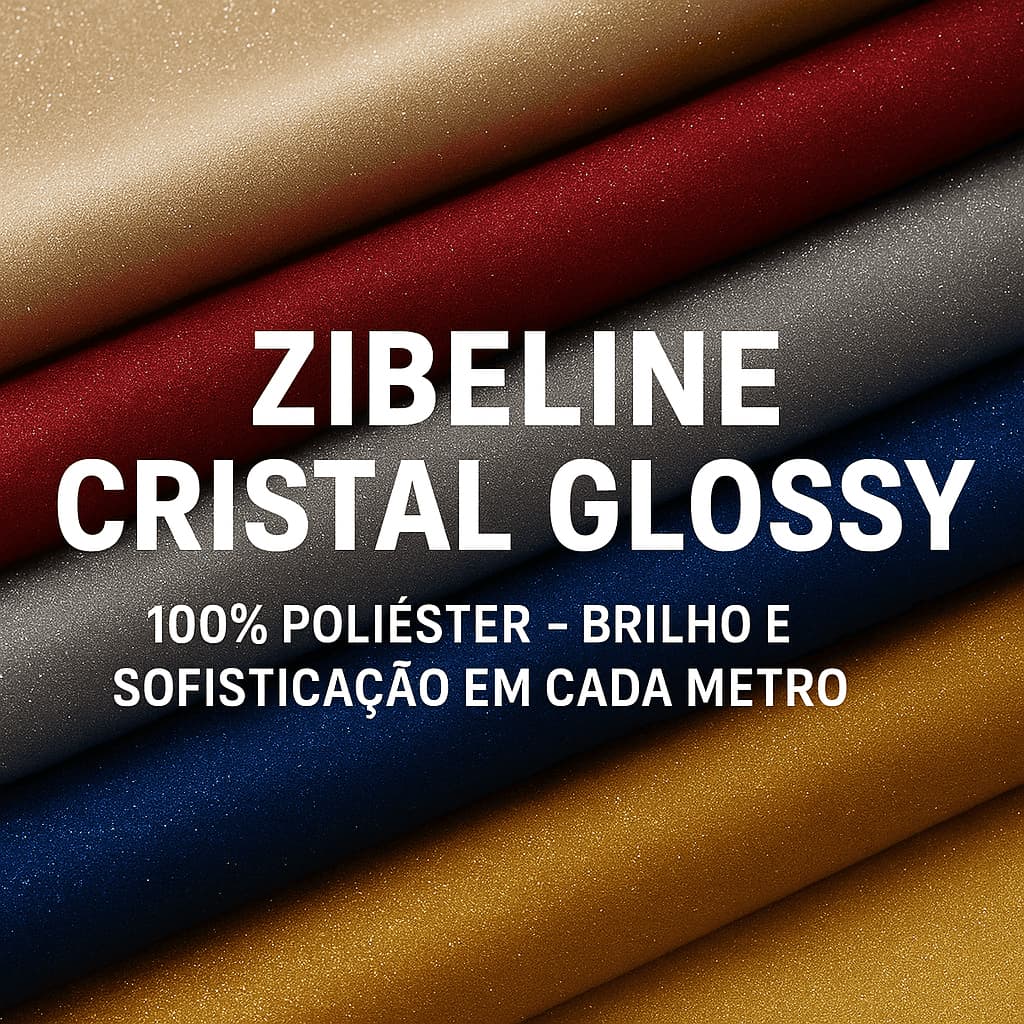 6 Metros De Tecido Zibeline Cristal/Glossy – 100% Poliéster – Brilho e Sofisticação