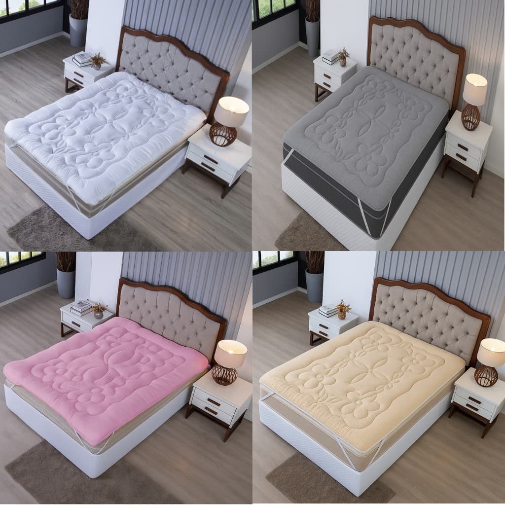 Pillow Top Casal Padrão Premium Extra Macio Micropercal 400 Fios  com Elástico