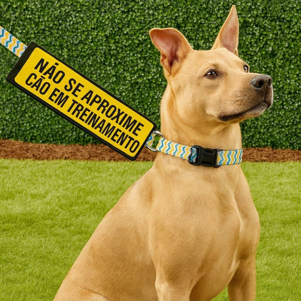 PLACA NÃO SE APROXIME CÃO EM TREINAMENTO bordado para PET.