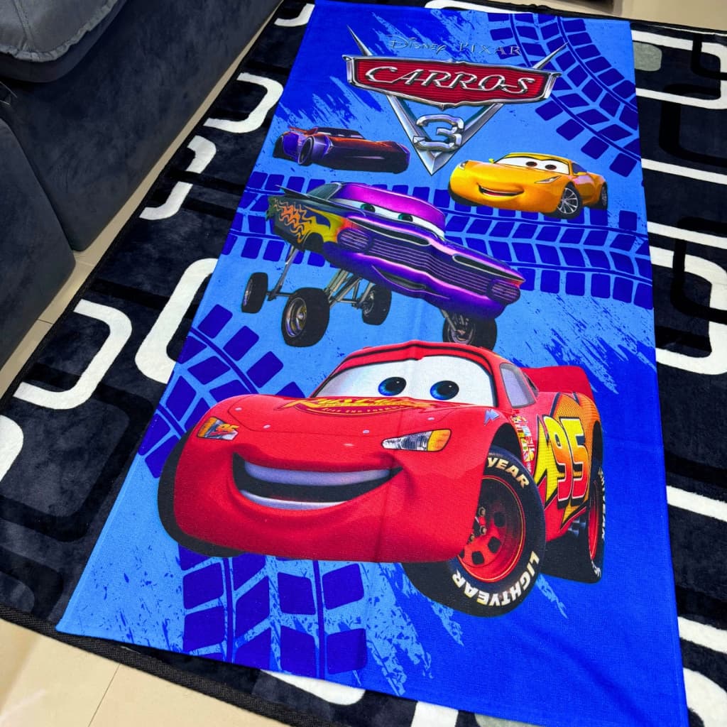 Toalha Infantil Banho Praia Algodão Grande Personagem Carros