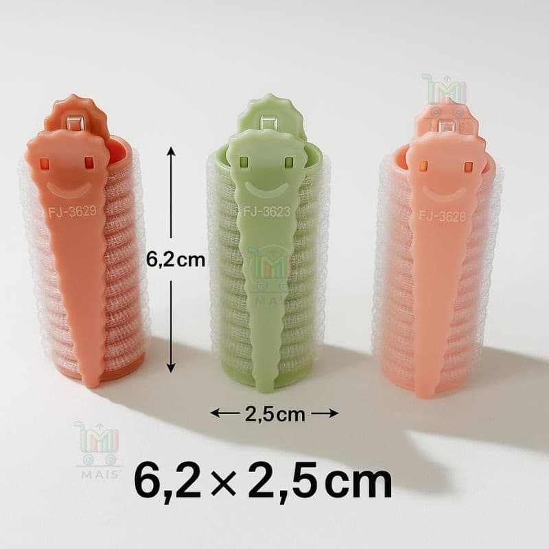 Kit 10 Bobs de Velcro + 10 Prendedores – Modeladores de Cabelo DIY – Tamanho Único 6,3x2,5cm