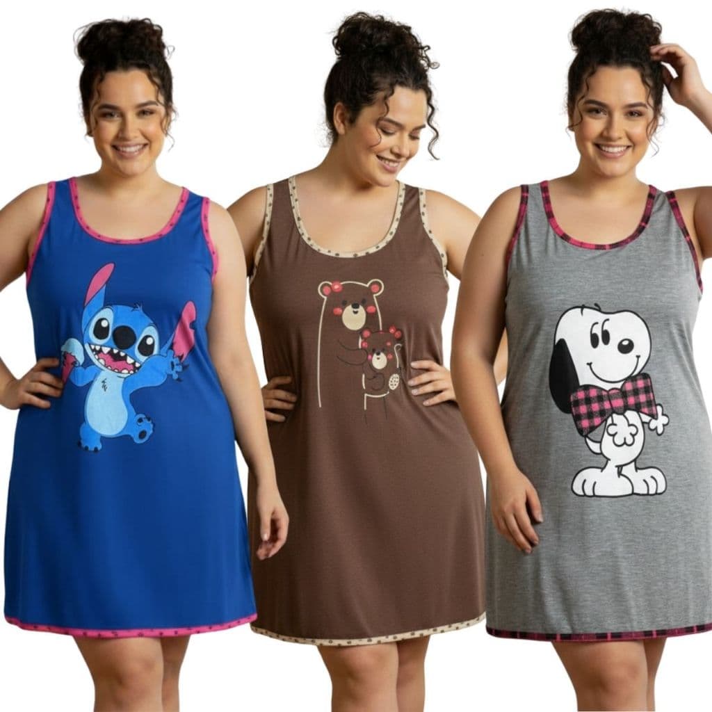 Camisola Regata Plus Size / Roupa de Dormir Plus Size / Camisão Plus Size