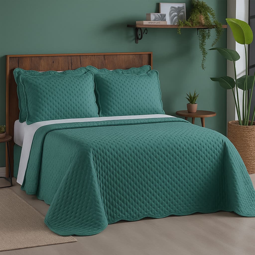 Cobre Leito Casal Queen Premium Matelassê Dupla Face Toque de Seda Kit Colcha Elegante Com Porta Travesseiro