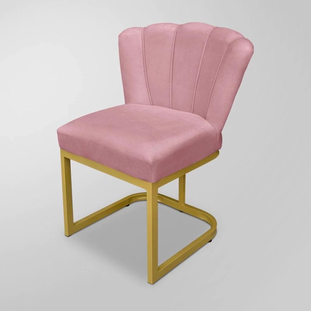 cadeira base de ferro dourada pétala