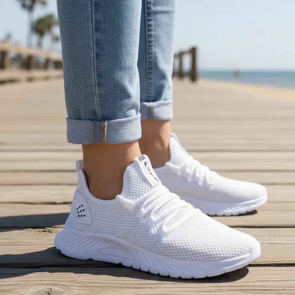 Tênis Feminino flyvo Podium Caminhada Academia Branco