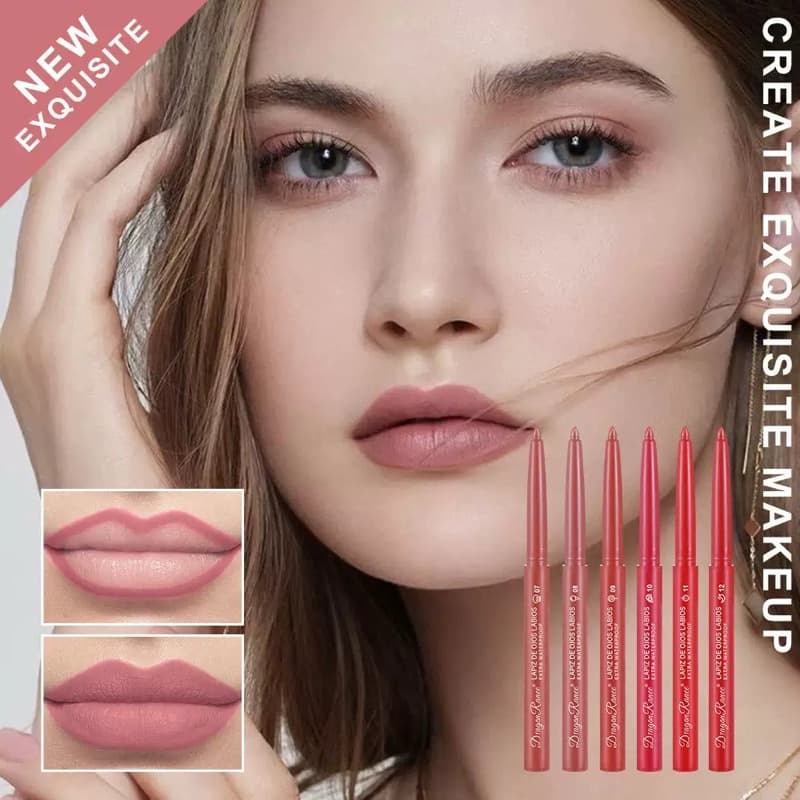 12 Pçs/Set Lipliner Lápis Desenhar Esboço A Linha Labial Caneta Matte Batom De Longa Duração Rosa Veludo Maquiagem
