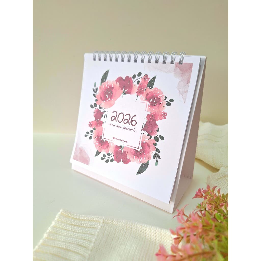 Calendário de Mesa 2026 Floral