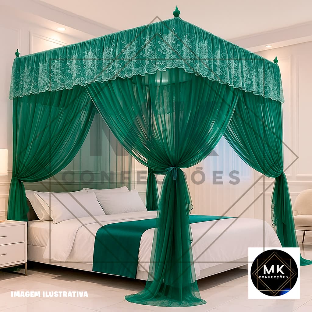 mosquiteiro casal ou queen palácio com armação 1,60x2,00 renda volta ao mundo mosquiteiro completo