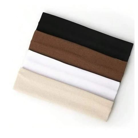 KIT FAIXAS DE CABELO TIARA GINÁSTICA ACADEMIA ESPORTE BRANCO E PRETO