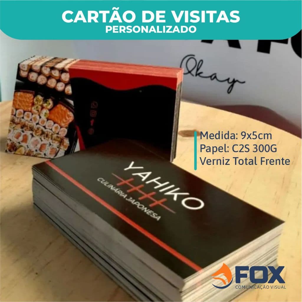 Cartão de Visita Personalizado - 50/100/500/1000 unidades - ARTE GRÁTIS