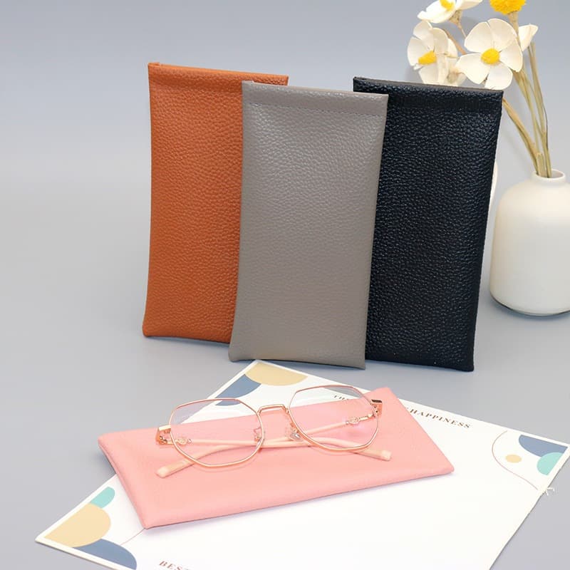 Bolsa De Leitura De Óculos De Sol Em couro granulado Macio Unisex  Eyewear Storage Bags Acessórios