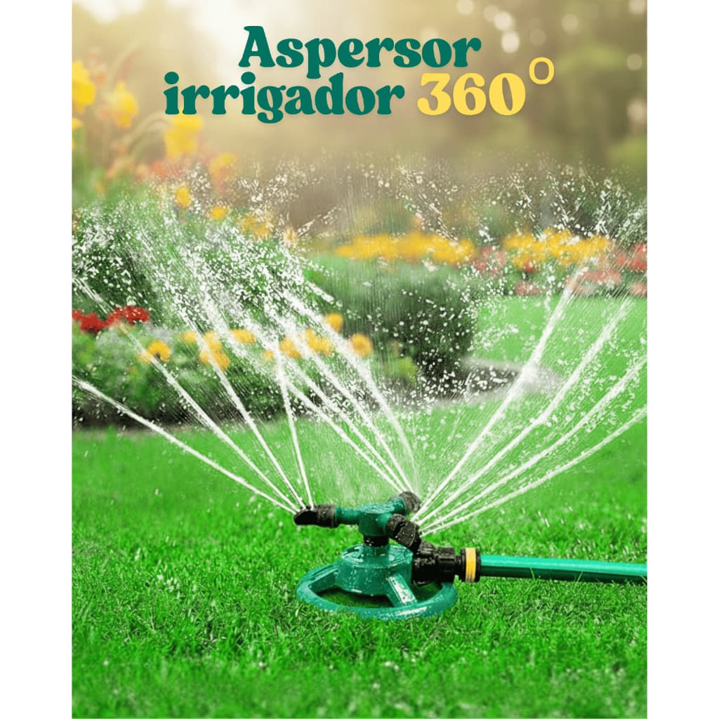 Irrigador de jardim automatico Aspersor Giratório 360° 3 Jatos  Plantas Gramado Horta paisagismo, Economia de Água