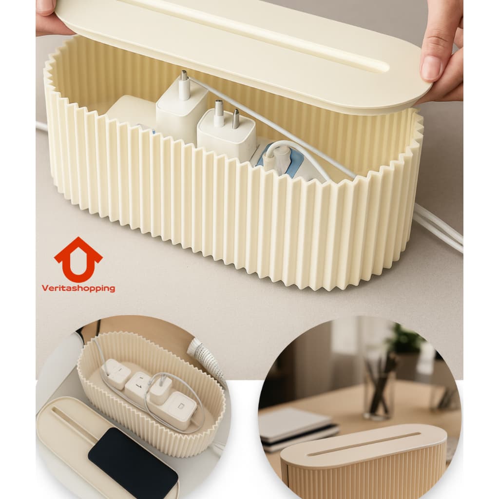 Organizador de Mesa Para Cabos e Fios Multiuso Armazenamento de Tomadas Caixa