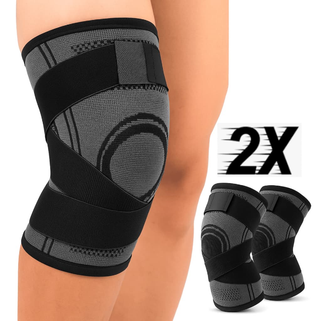 Kit Par Joelheira Alta Compressão Ortopédica Ajustável Alívio de Dor Tensor Proteção Esportes