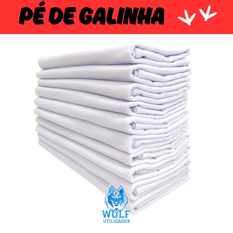 Kit 10 Pano de Prato Grande Branco Pé de Galinha Algodao