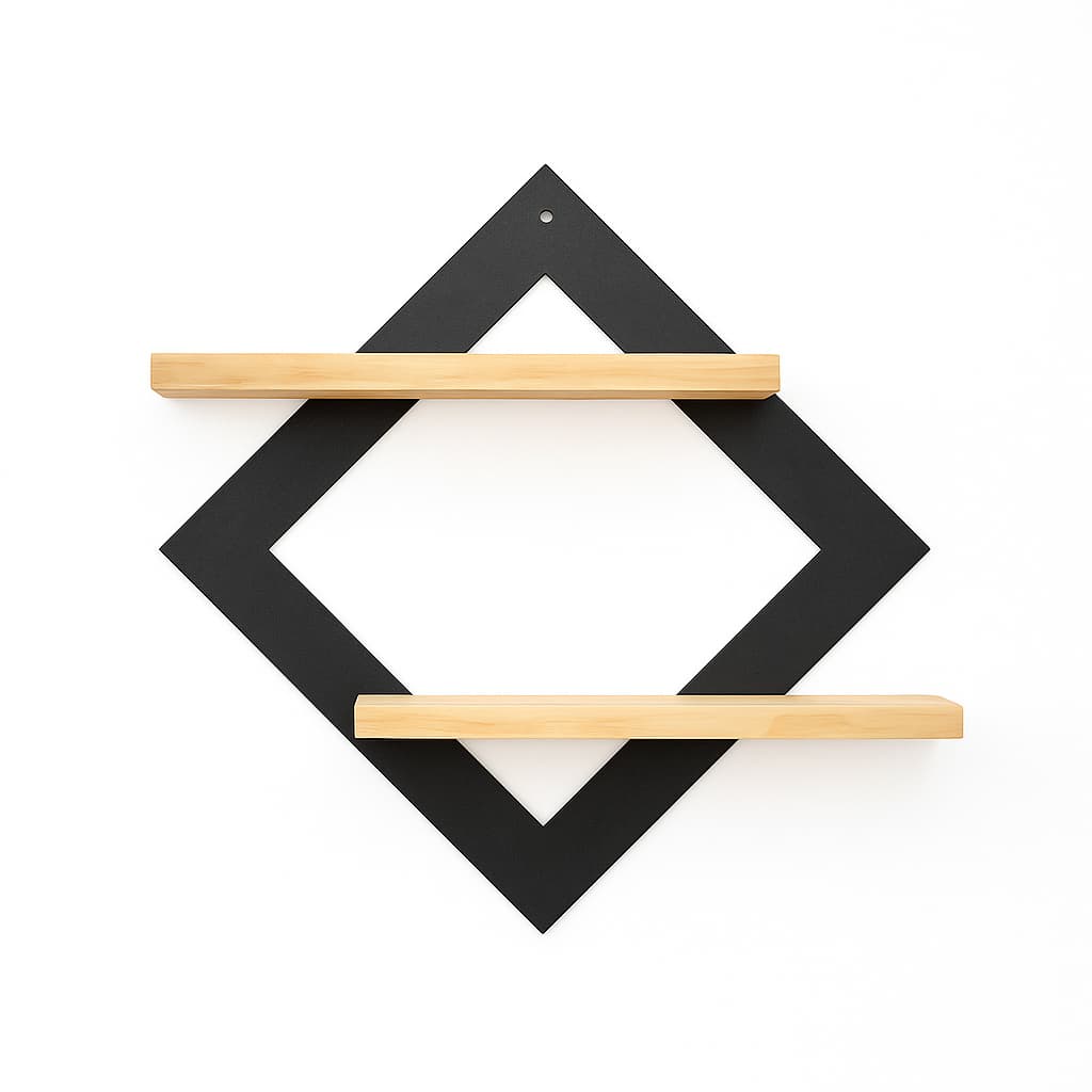 Prateleira Decorativa Suspensa de Parede em Madeira Pinus com Design Moderno para Plantas e Objetos