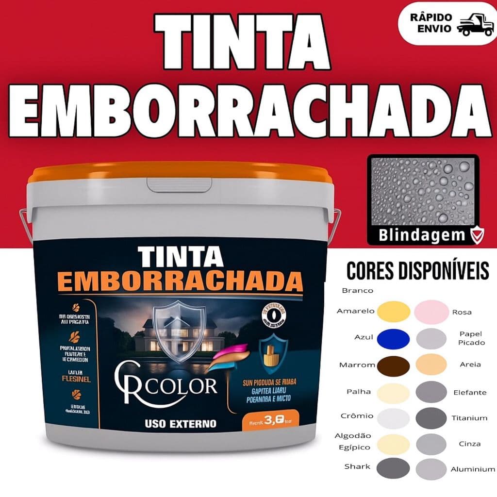 Tinta Emborrachada 3.6kg CRCOLOR Impermeabilizante Flexível