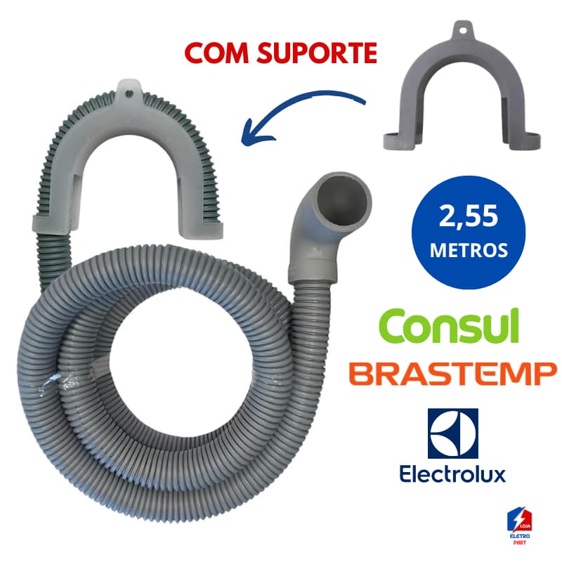 Mangueira De Máquina De Lavar Saída De Água 2,55 Mt