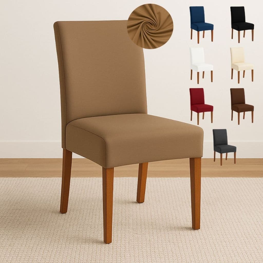 Kit com 6 / 4 e 2 Lugares Capa de Cadeira Jantar Protetora Malha Gel Com Elástico Ajustável