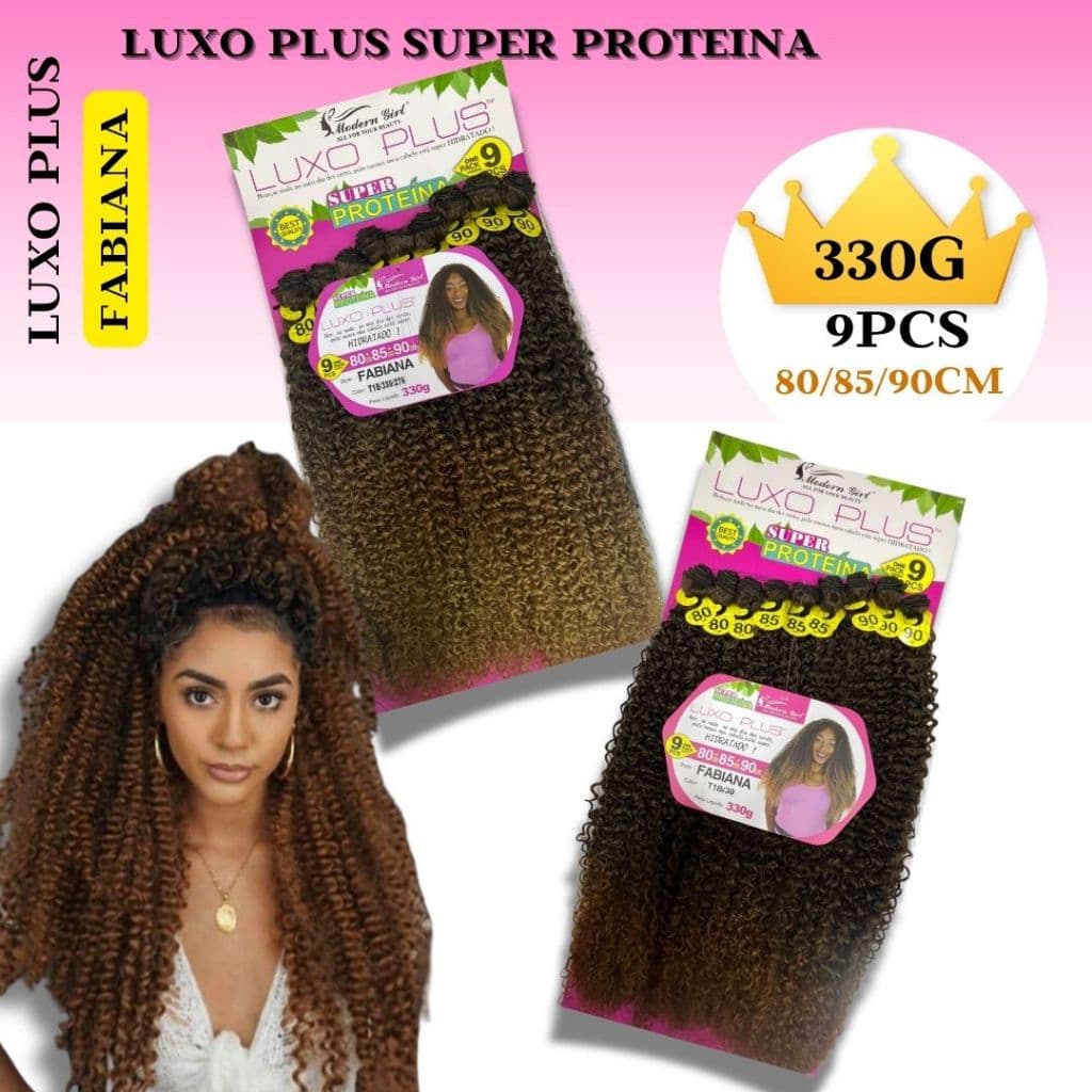 Fibra Super Proteina Fabiana Cabelo Cacheado  Luxo Plus  Modern Girl  330g 90cm