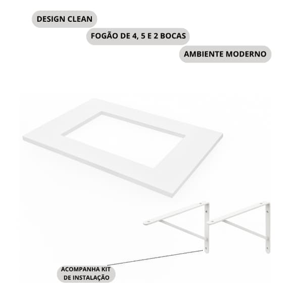 Tampo para cooktop 4, 5 E 2  bocas, TODOS OS TAMANHOS com 2un mão francesa para cozinha.