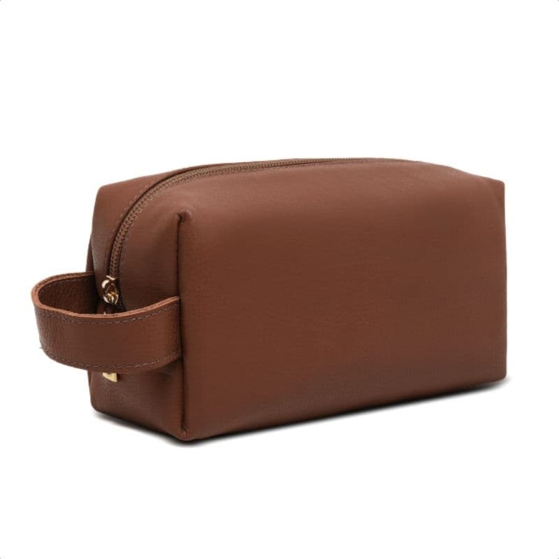 Nécessaire Feminina em Couro legítimo Viagem  Bolsinha Organizadora