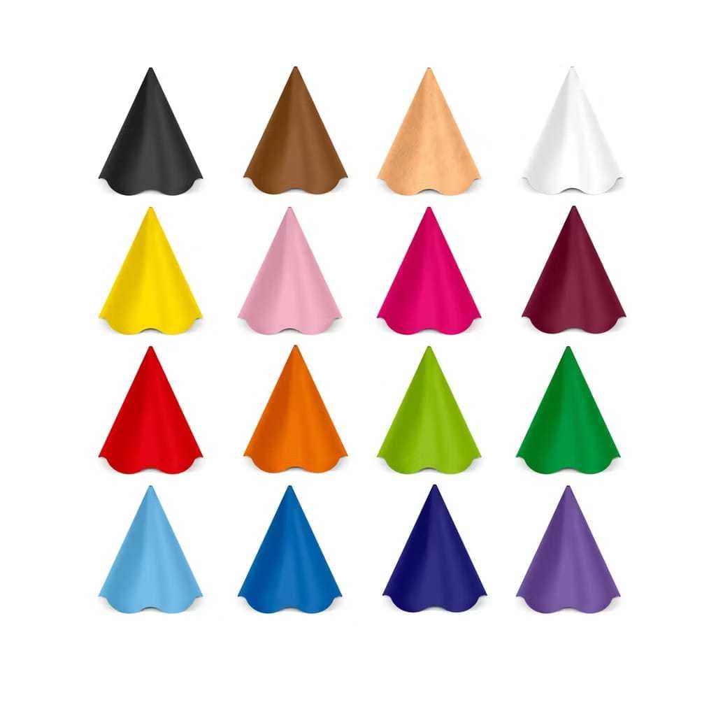Kit 10/20/30/40/50 Chapéu De Festa Infantil - Chapeuzinho Para Aniversário Várias Cores Pacote Com 10 Unidades