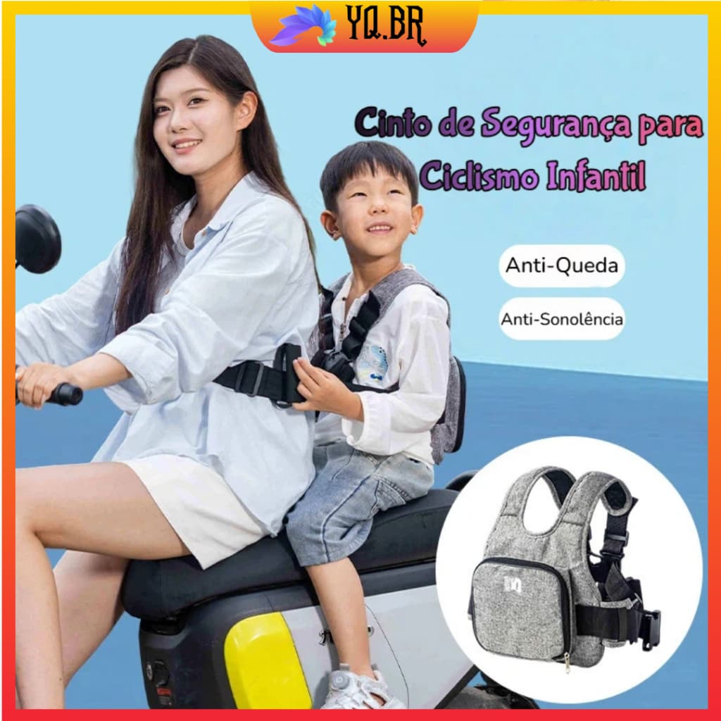 Cinto Infantil Ajustável para Motocicleta Nylon de Alta Resistência, Anti-Quebra Fixação Segura Para Meninos e Meni