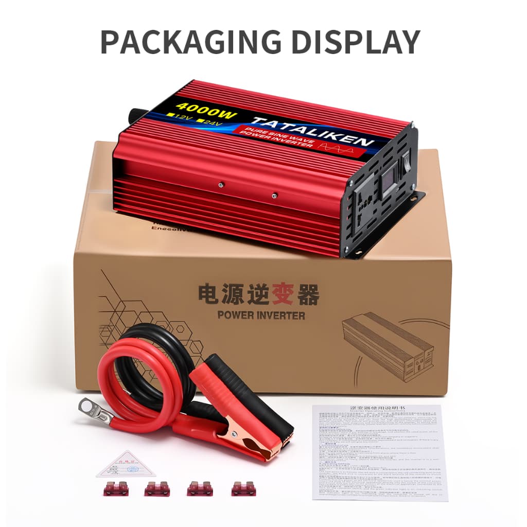 Inversor de Onda Senoidal Pura 12V/24V 220V 4000W Painel Solar para Carro Motorhome Geladeira Ar Condicionado Soldagem