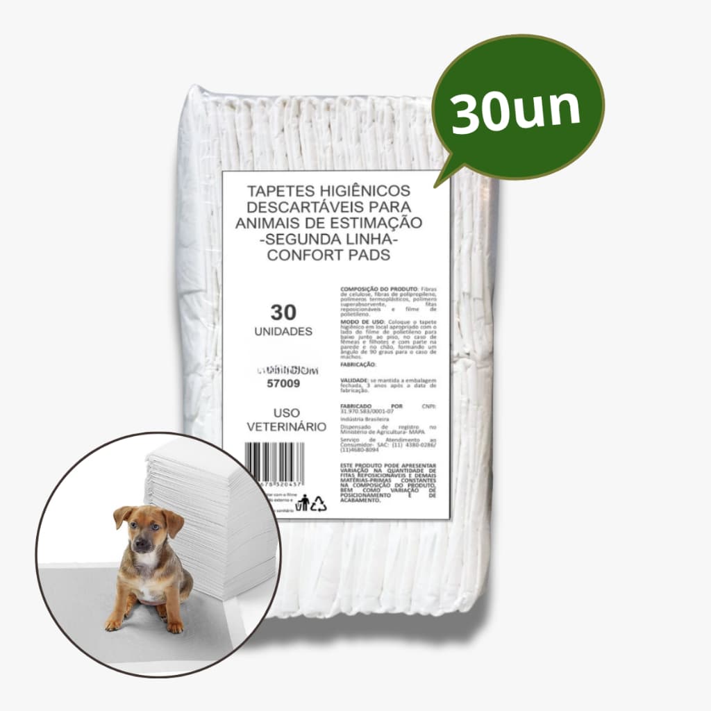 Tapete Higiênico para Pets 2ª ( segunda ) Linha 55x60 c/ 30 und - Confort Pads