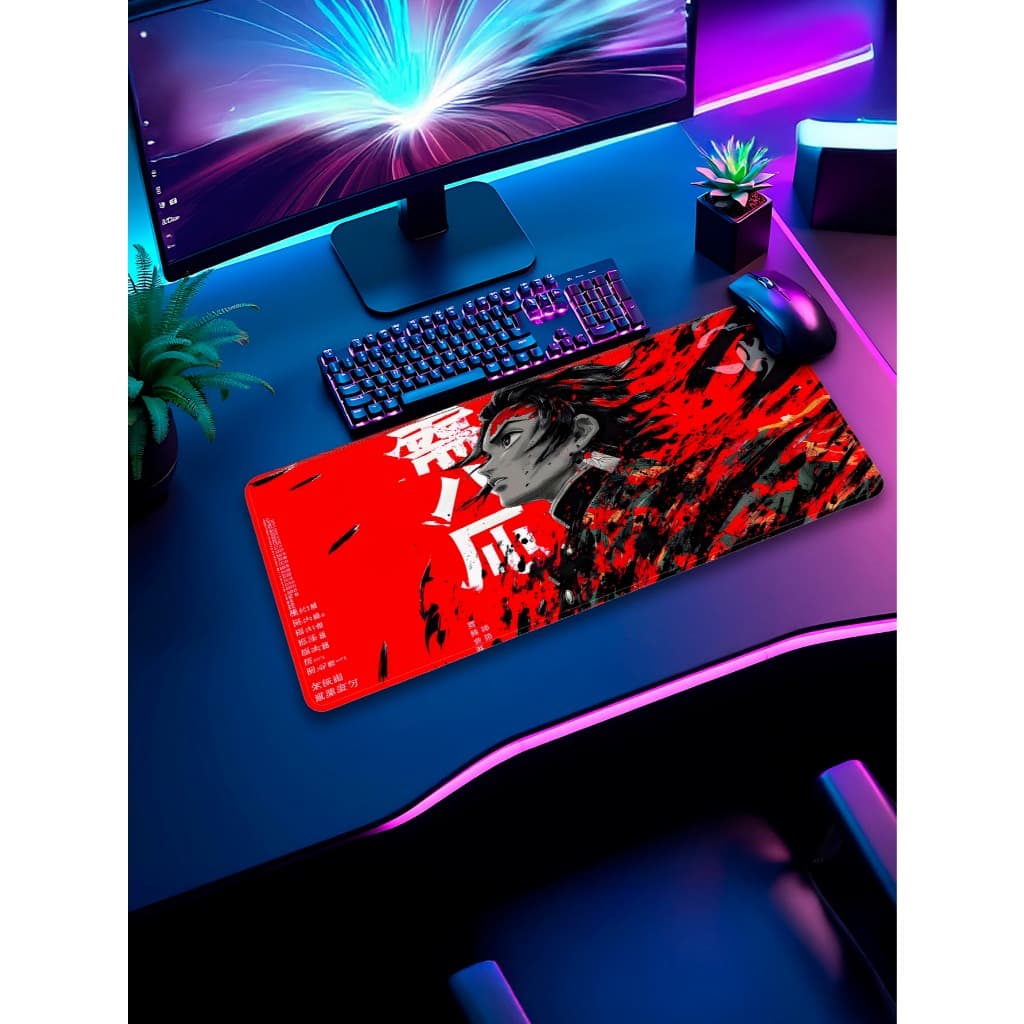 Mouse Pad Gamer Costura nas Bordas Emborrachado Sublimado Tema Anime (Akaza/Madara Uchiha/Uchiha Itachi/ e Muitos Mais)