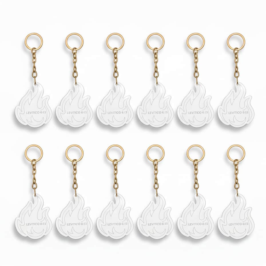 Kit Chaveiro mod. Chama  Acrílico Personalizado Lembrancinha  5x4